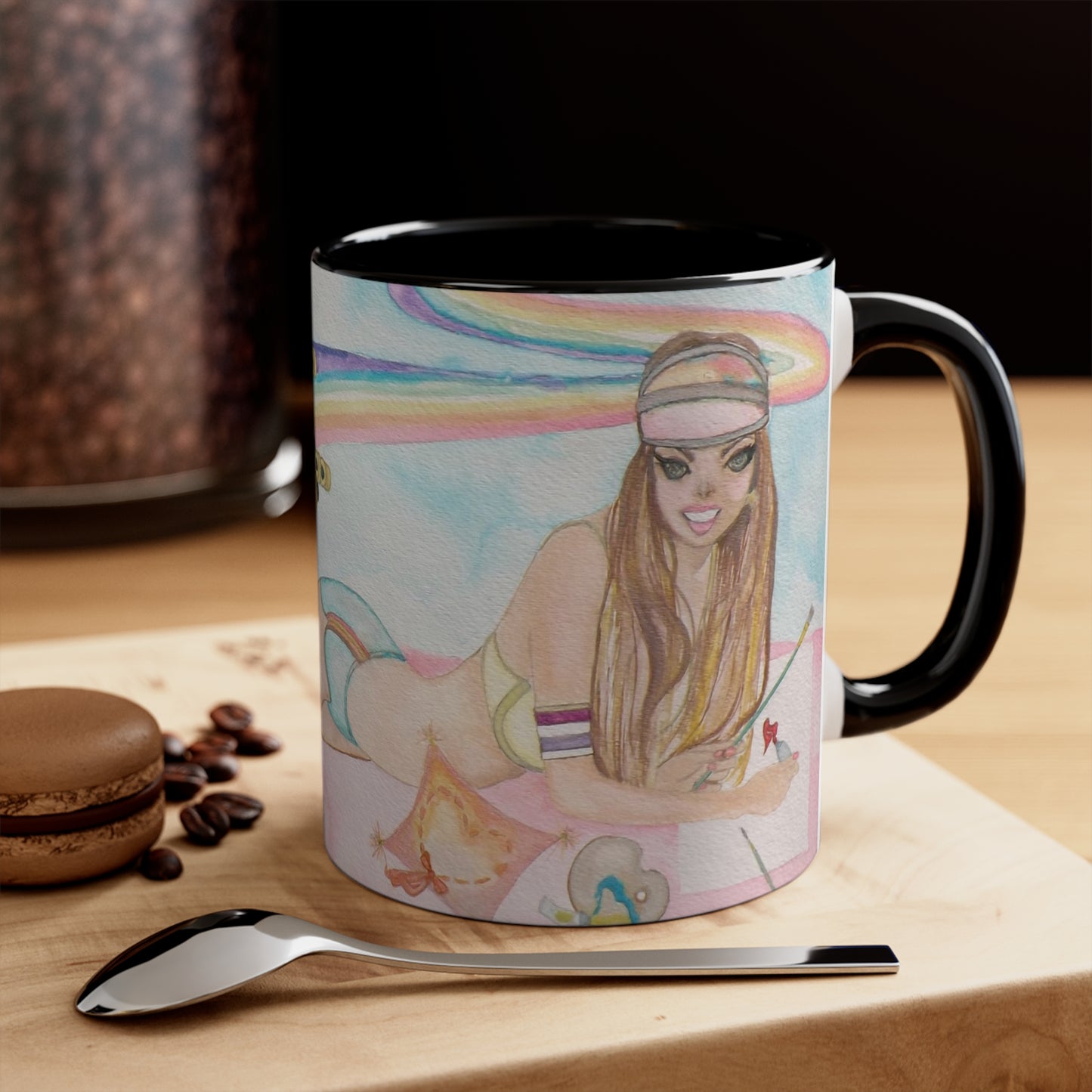 Paint The Roller Rainbow Accent Coffee Mug