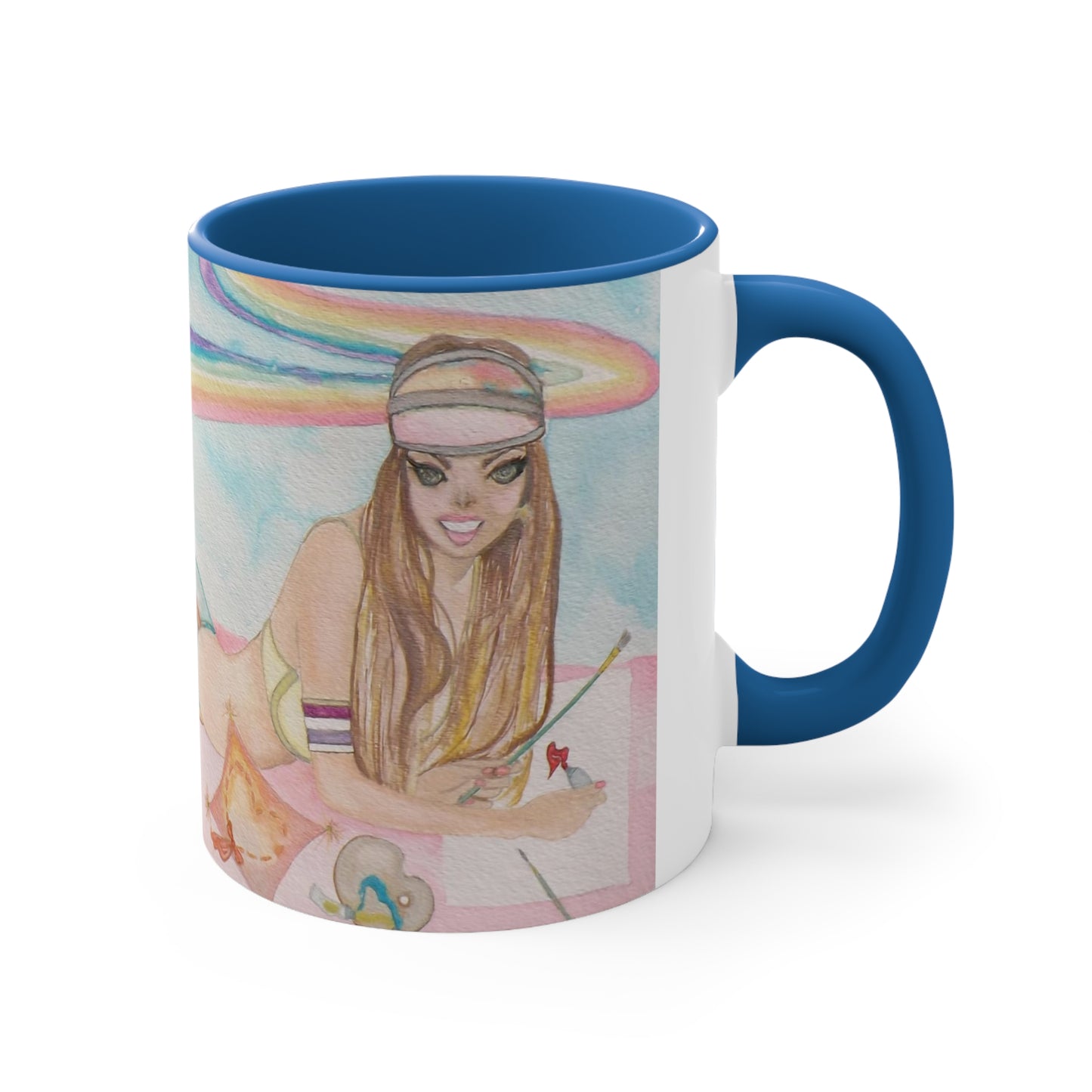 Paint The Roller Rainbow Accent Coffee Mug