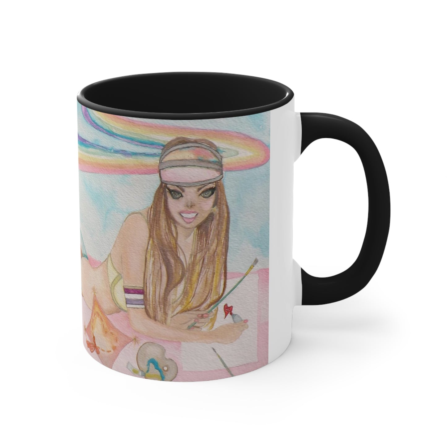 Paint The Roller Rainbow Accent Coffee Mug