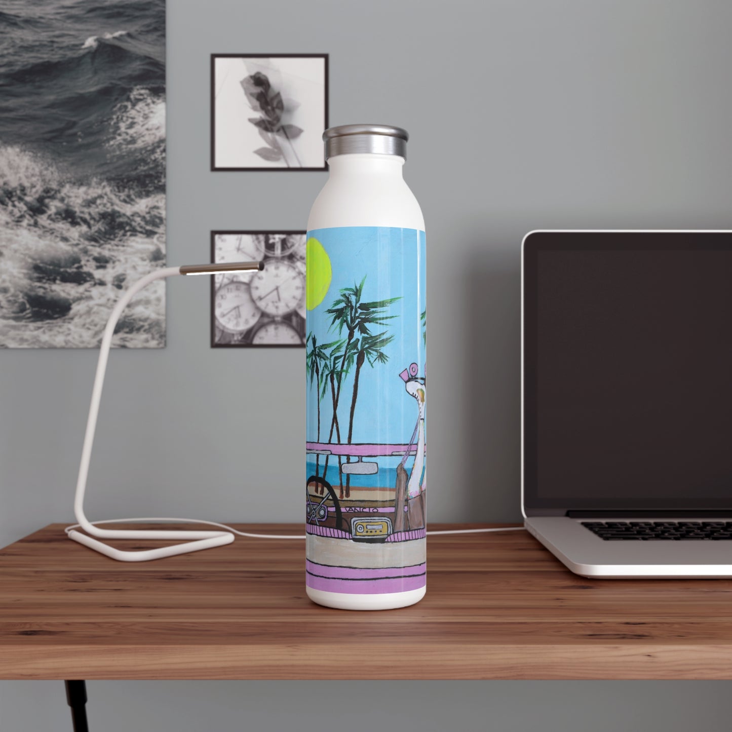 Roller Beach Babe Slim Water Bottle