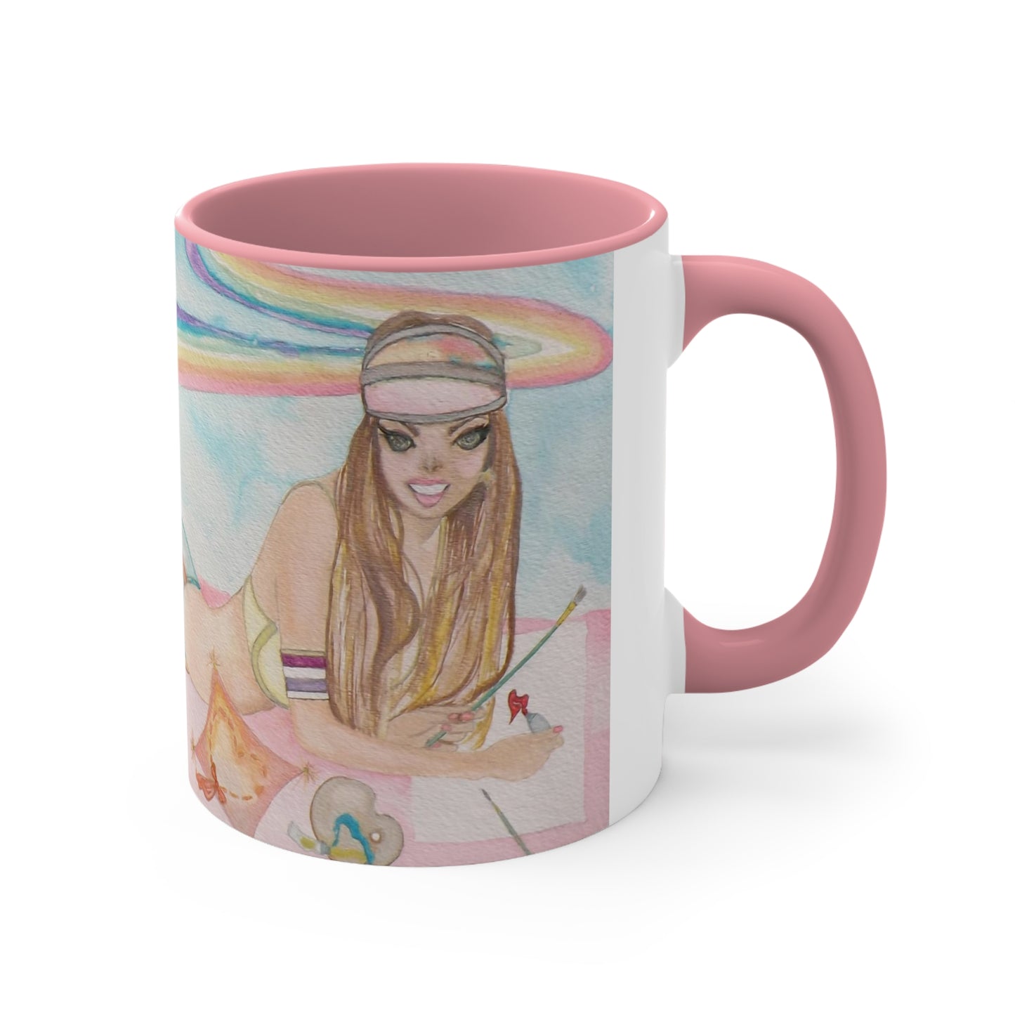 Paint The Roller Rainbow Accent Coffee Mug