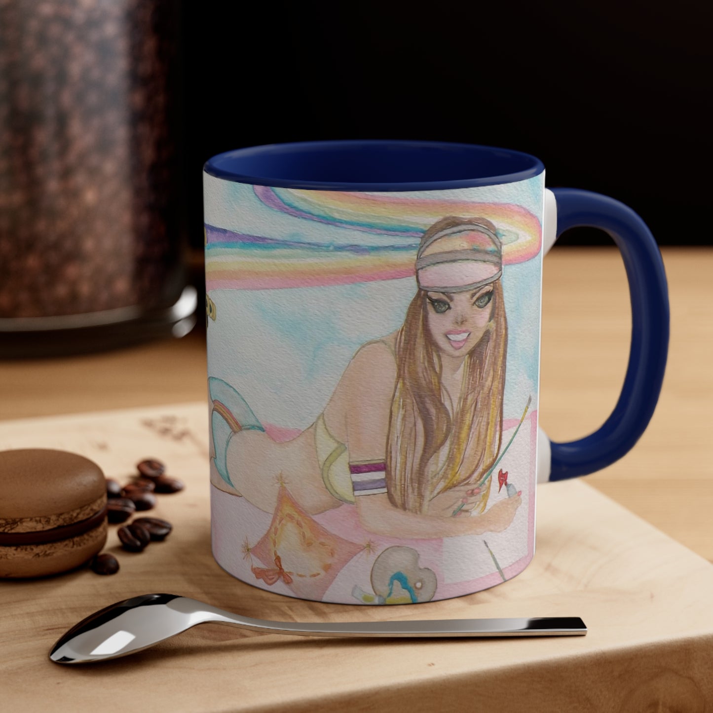 Paint The Roller Rainbow Accent Coffee Mug